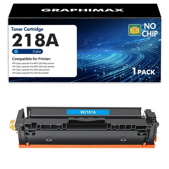 218A Toner Cartridges Cyan No Chip 218A W2180A 3301fdw Toner Color Laserjet Pro MFP 3301fdw Pro 3201dw MFP 3301cdw MFP 3301sdw Printer Ink 1 Pack
