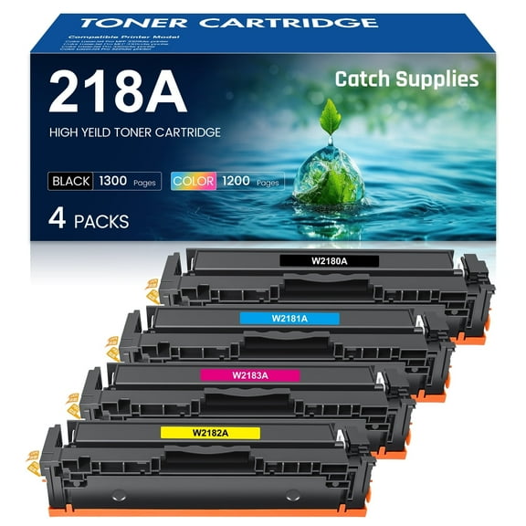 218A Toner Cartridges (No Chip) 4 Pack Compatible for HP 218A W2180A 3301fdw HP Color Laserjet Pro MFP 3301fdw Pro 3201dw MFP 3301cdw MFP 3301sdw Printer Ink Black Cyan Yellow Magenta