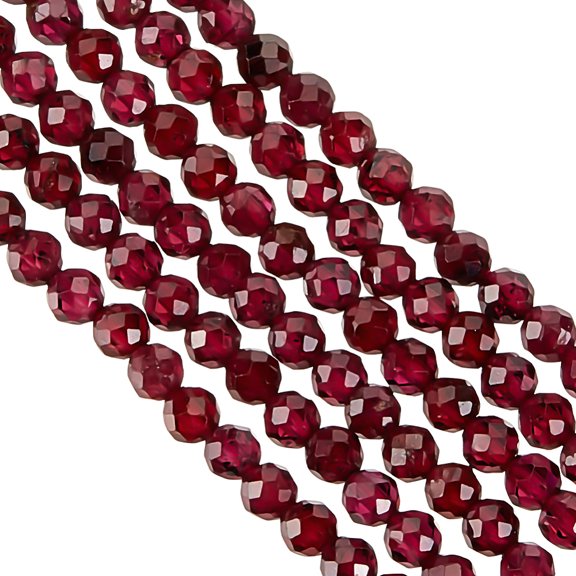 218Pcs Natural Garnet Beads 0.5mm Hole Grade AB Garnet Stone Beads Round Faceted Garnet Loose Gemstone Beads Energy Stone