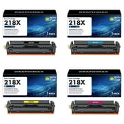 218X 218A Toner Cartridges With-Chip Compatible for HP 218X W2180X Laserjet 3301sdw 3301fdw 3301cdw 3201dw 3301 3201 Series Printer Black Cyan Yellow Magenta 218A W2180A, Pack-4