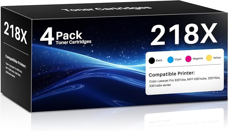 218X Toner Cartridges 4 Pack High Yield (with Chip) Compatible ...