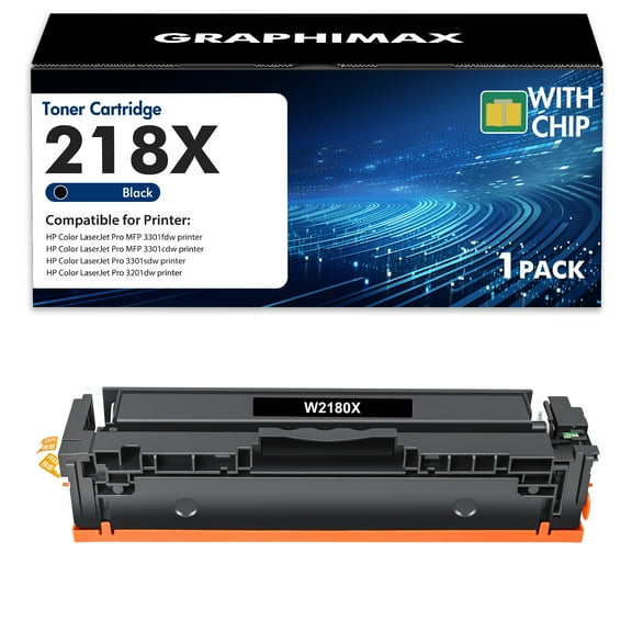 218X Toner Cartridges Black No Chip Compatible for HP 218X W2180X 3301fdw Toner Color Laserjet Pro MFP 3301fdw Pro 3201dw MFP 3301cdw MFP 3301sdw Printer Ink 1 Pack