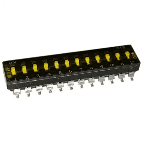 219-12MST Dip Switch SPST 12 Position Surface Mount Slide (Standard) Actuator 100mA 20VDC