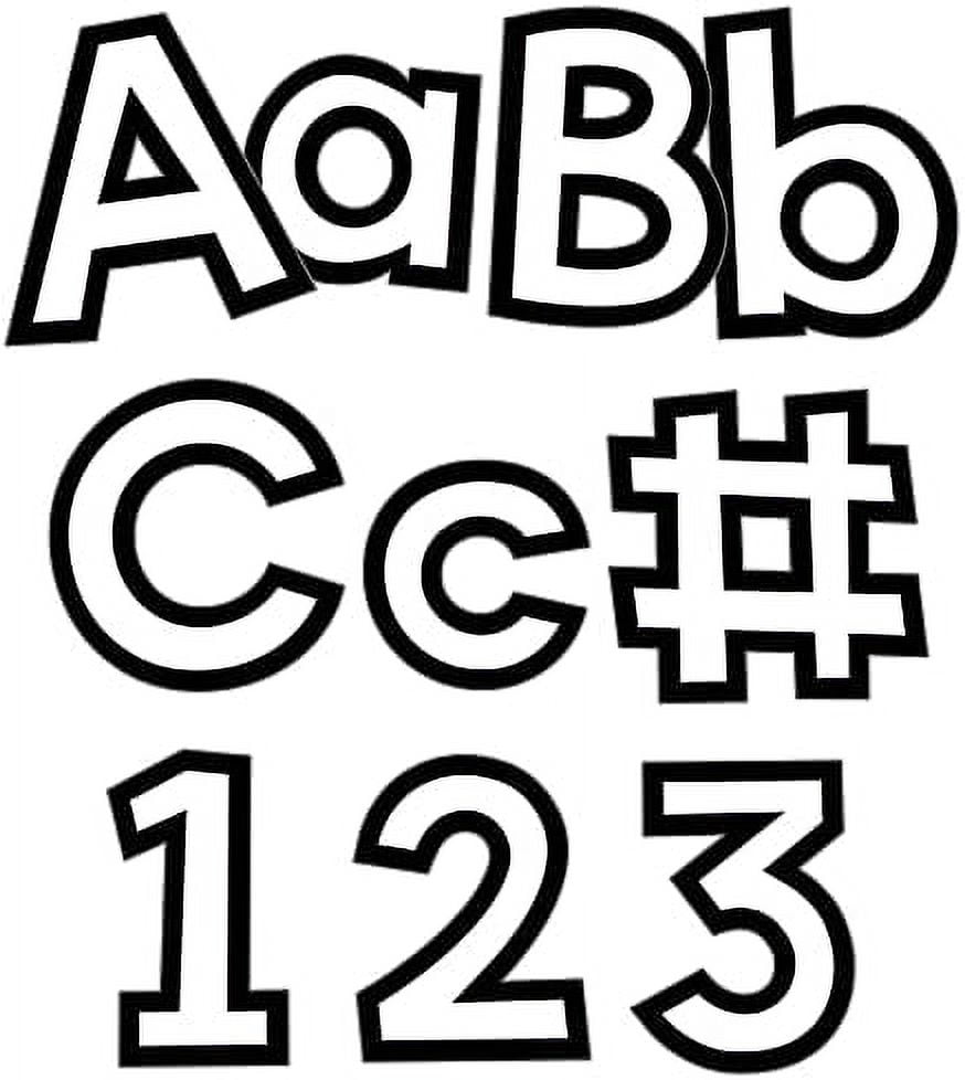 219-Piece 4 White & Black Bulletin Board Letters For Classroom, Alphabet  Letters, Numbers, Punctuation & Symbols, Cutout Letters For Bulletin Board  And Black And White Classroom Decor 