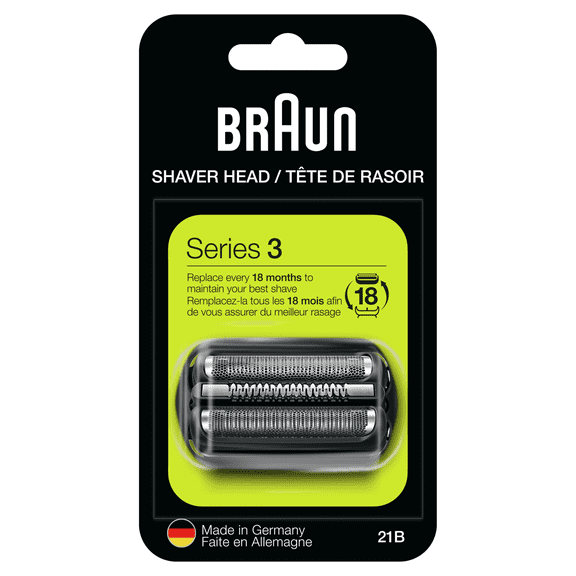 21B Razor Head Compatible with Braun Series 3, with 320, 330, 340, 350CC Series Electric, Black,1 Pack