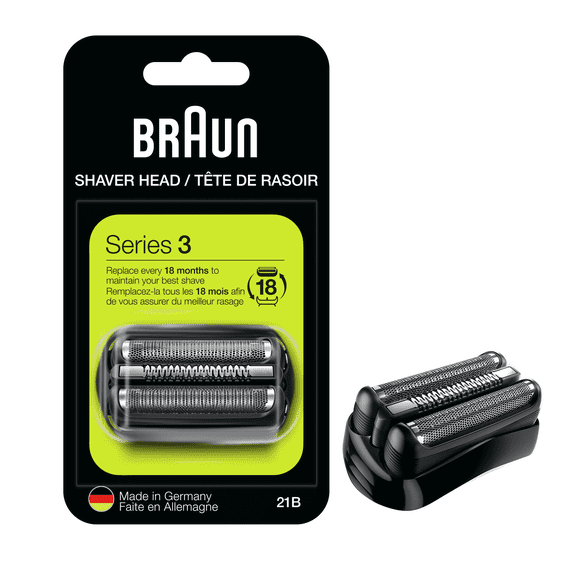 21B Razor Hear Compatible Braun Series 3 Razors, 1 Pack, with 320, 330, 340, 350CC Series Electric, Black