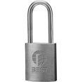 21B772L Padlock, Stainless Steel Shackle, Brass Body, 2" Shackle Height