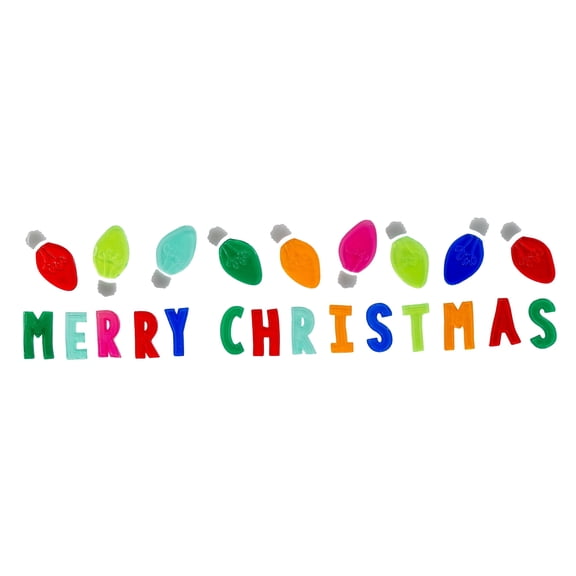 Merry Christmas Window Gel Clings, Multicolor, 5.5" x 21", by Holiday Time