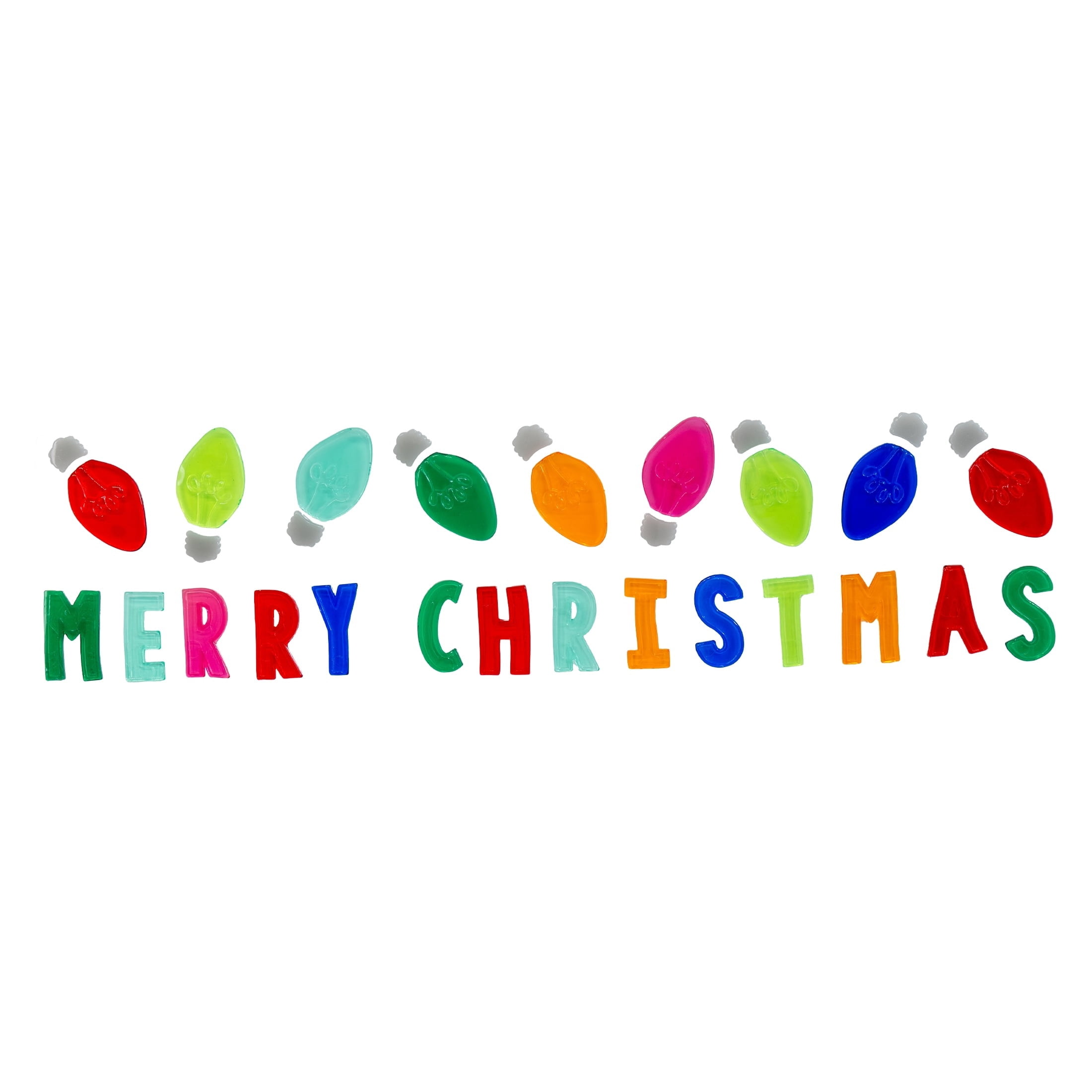 Merry Christmas Window Gel Clings, Multicolor, 5.5" x 21", by Holiday Time