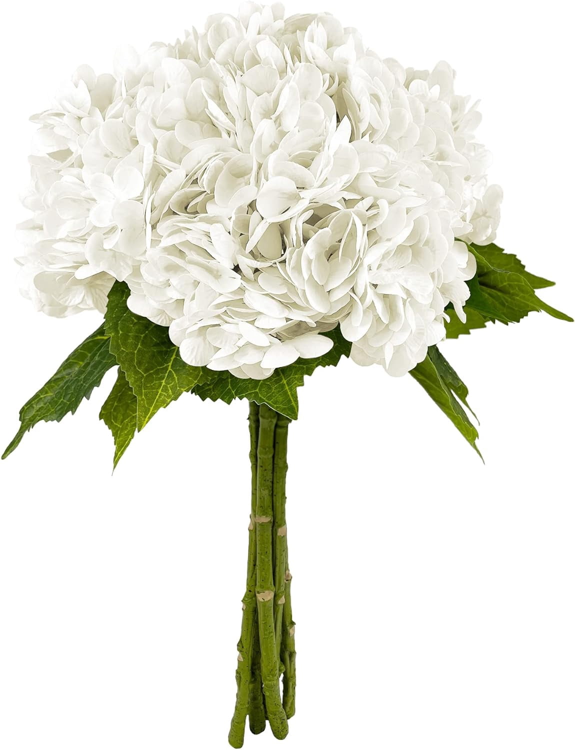 21In White Artificial Hydrangea Flowers Lifelike Silk Hydrangea for