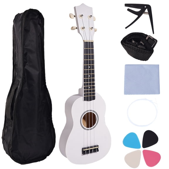 21Inch Small Ukulele Portable Learning Toy 4 Strings Ukulele Basswood Texture Suitable for Beginners and Travelers
