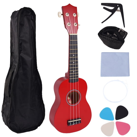 21Inch Small Ukulele Portable Learning Toy 4 Strings Ukulele Basswood Texture Suitable for Beginners and Travelers