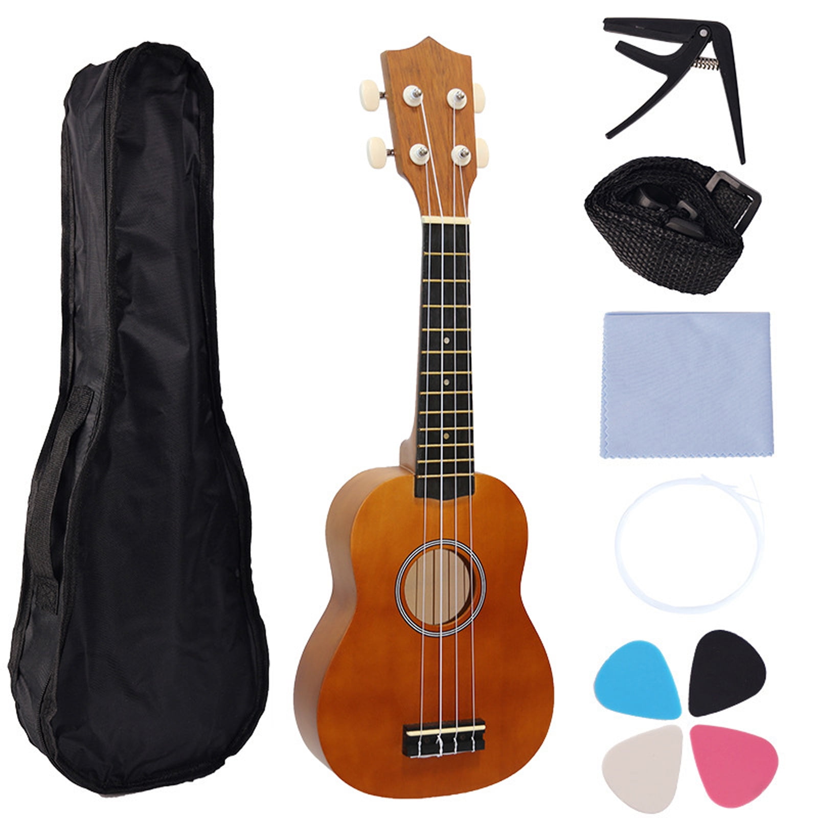 21Inch Ukulele Home Practice Ukulele Portable Learning Guitar Texture for Music Students and Travel Enthusiasts