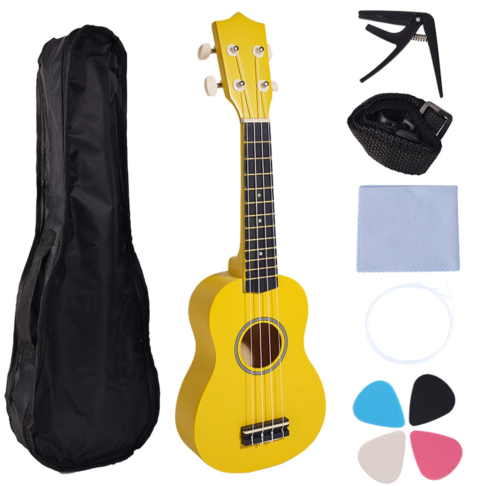 21Inch Ukulele Home Practice Ukulele Portable Learning Guitar Texture for Music Students and Travel Enthusiasts
