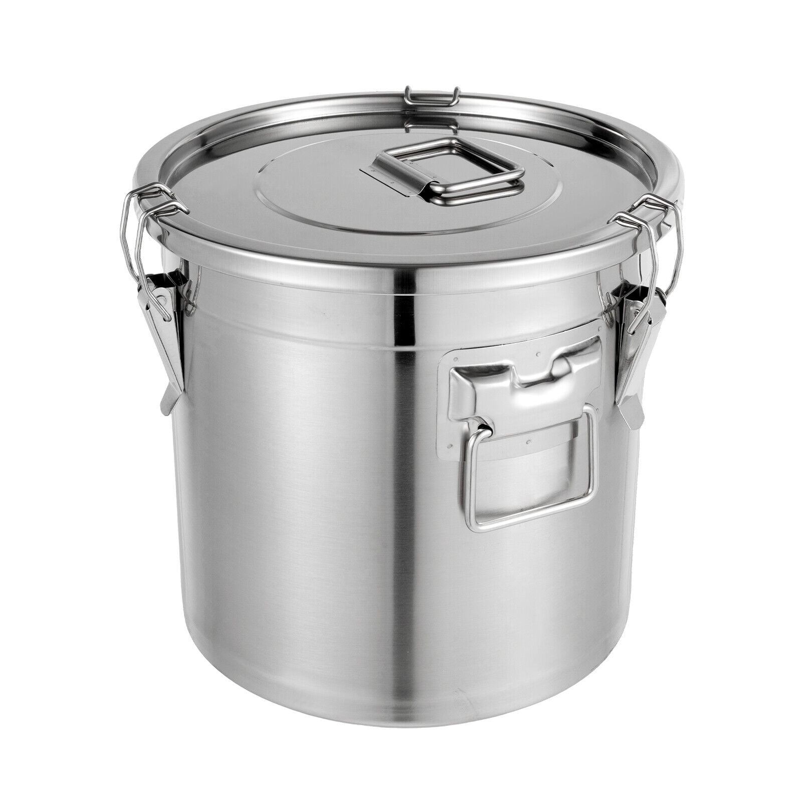 21L 304 Stainless Steel Airtight Container with Lid and Locking Clamp,17-38Lbs Metal Bucket Large Stainless Steel Canisters for Kitchen,Dog Food/Bird Seed/Coffee Storage Container
