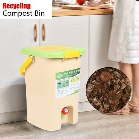 21L HDPE Kitchen Food Waste Bokashi Bucket Recycle Composter Compost Bin