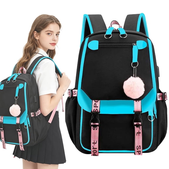 21L Laptop Backpack with USB Charging Port, School Backpack Bookbag,Water Resistant Travel Backpack with Multiple Pockets and Padded Straps for Work, Commute and Everyday Carry