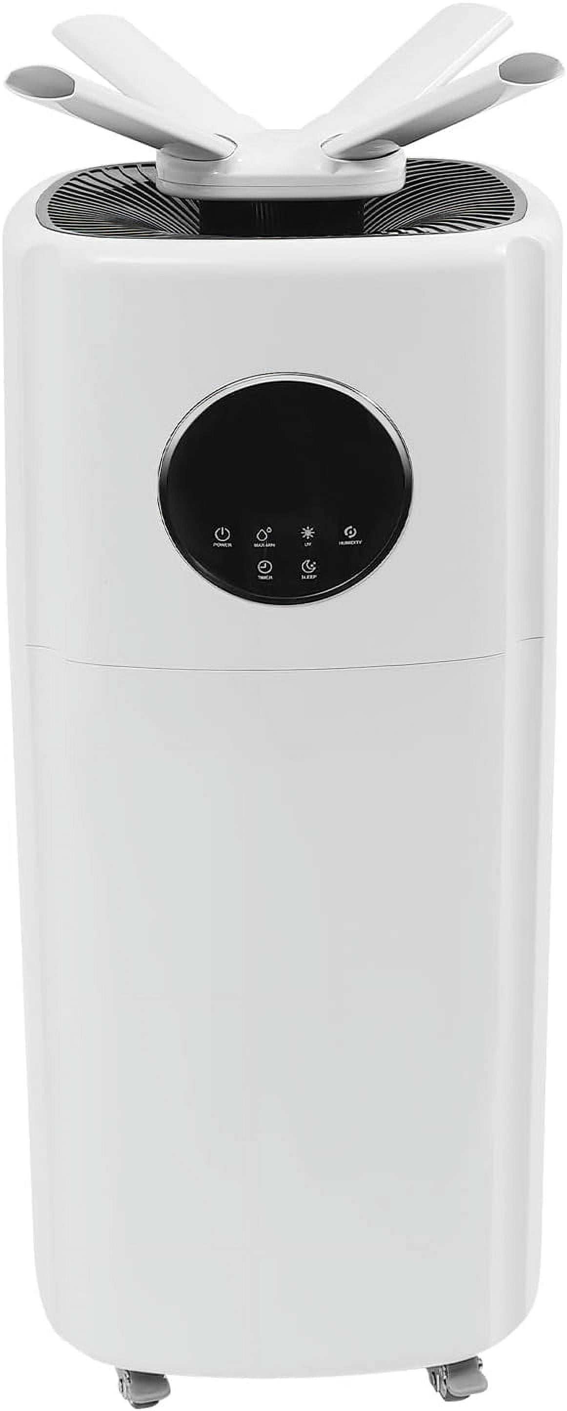 21L Large Humidifier for Home 3000 sq.ft, 5.5Gal Whole House Ultrasonic Humidifier with 3 Mist Levels, Extension Tube, 360 Nozzles &Remote Control, Top Fill Commercial Humidifiers Quiet with Wheels