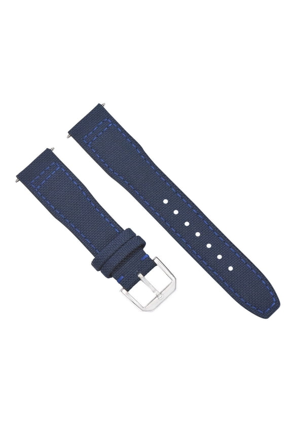 21MM CANVAS LEATHER WATCH BAND STRAP FOR IWC PILOT GUN PORTUGUESE IW377717 BLUE