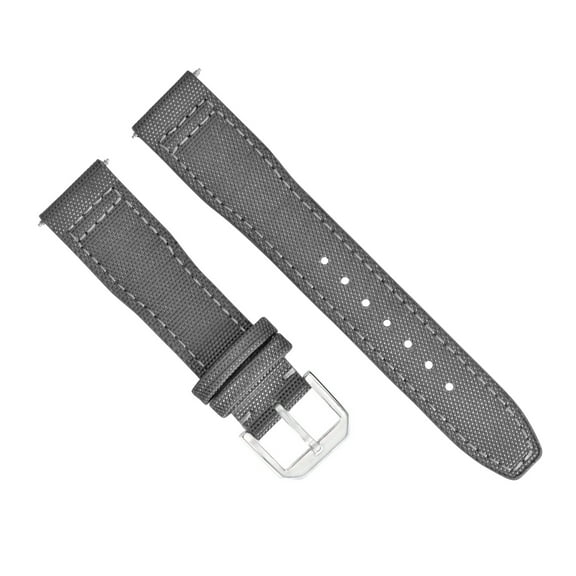 21MM CANVAS LEATHER WATCH BAND STRAP FOR IWC PILOT TOP GUN PORTUGUESE GREY