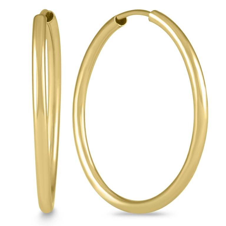 21MM Hoop Earrings in 14k Yellow Gold - Walmart.com 21MM Hoop Earrings in 14k Yellow Gold - Walmart.com