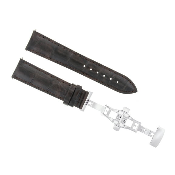 21MM LEATHER BAND STRAP CLASP FOR TISSOT T RACE T048417 CHRONO WATCH DARK BROWN