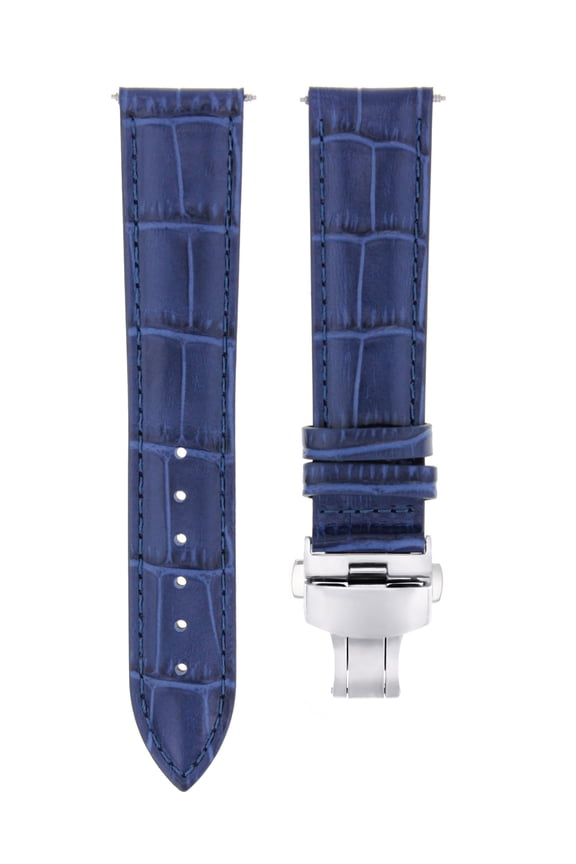 21MM LEATHER WATCH BAND STRAP FOR 40MM ORIS ARTELIER SKELETON 733-7670 BLUE