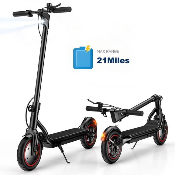 21MPH Electric Scooter for Adults,500W Peak Motor,36V 7.8Ah Battery,15-21 Miles Range,Foldable Design,Disc Brake,LED Headlight,Black