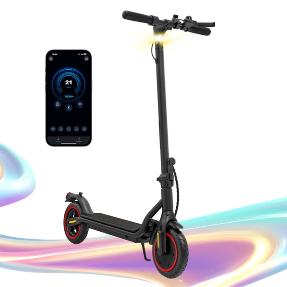 21MPH Electric Scooter for Adults,500W Peak Motor,36V 7.8Ah Battery,15-21 Miles Range,Foldable Design,Disc Brake,LED Headlight,Black