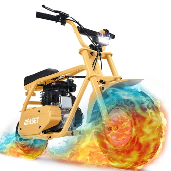 21MPH Off-Road Motorcycle for Kids and Adults, HKHS 99cc Gas Powered Mini Dirt Bike, Dual Disc Brakes, Rear Suspension, As Gifts for Kids, Halloween Gift, Christmas Gift