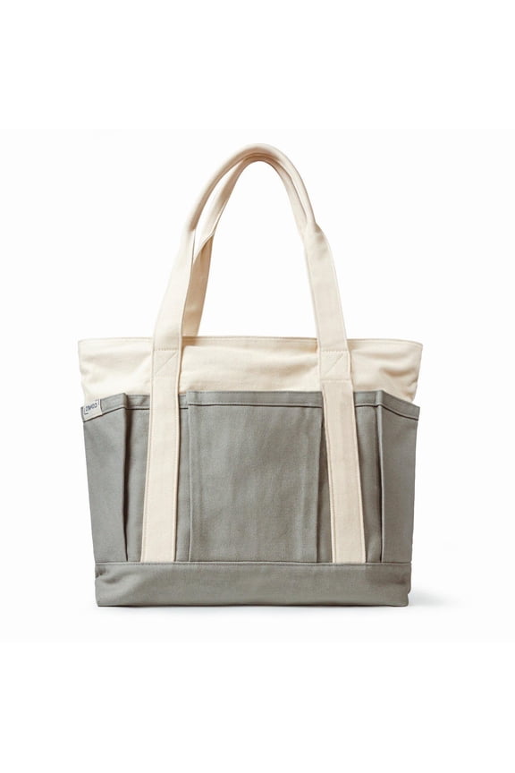 Canvas Tote Bag with Compartments for Women and Men Matched as Carry-on Luggage, for Gym, Laptop, Travel, Beach, Work, Nursing, Teacher