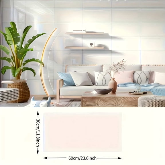 21PCS 3D Marble Tile Stickers – 23.62"x11.8" Large Peel and Stick Waterproof Removable Wall Panels for Kitchen Backsplash, Bathroom, Walls – Marble/Beige/Greige/White/Gray/Brown-Beige