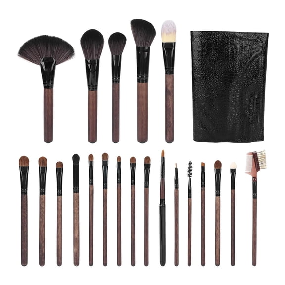 21PCS Professional Makeup Brush Set with Storage Bag, Soft Brush Hair and Ergonomic Wooden Handle for Eye Shadow Blush Foundation Application