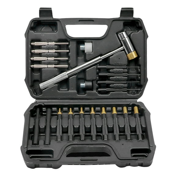 21PCS Punch Tool Set Double Sided Copper Hammer Punching Set Mechanical Maintenance Tools Chisel Pin Puncher Set