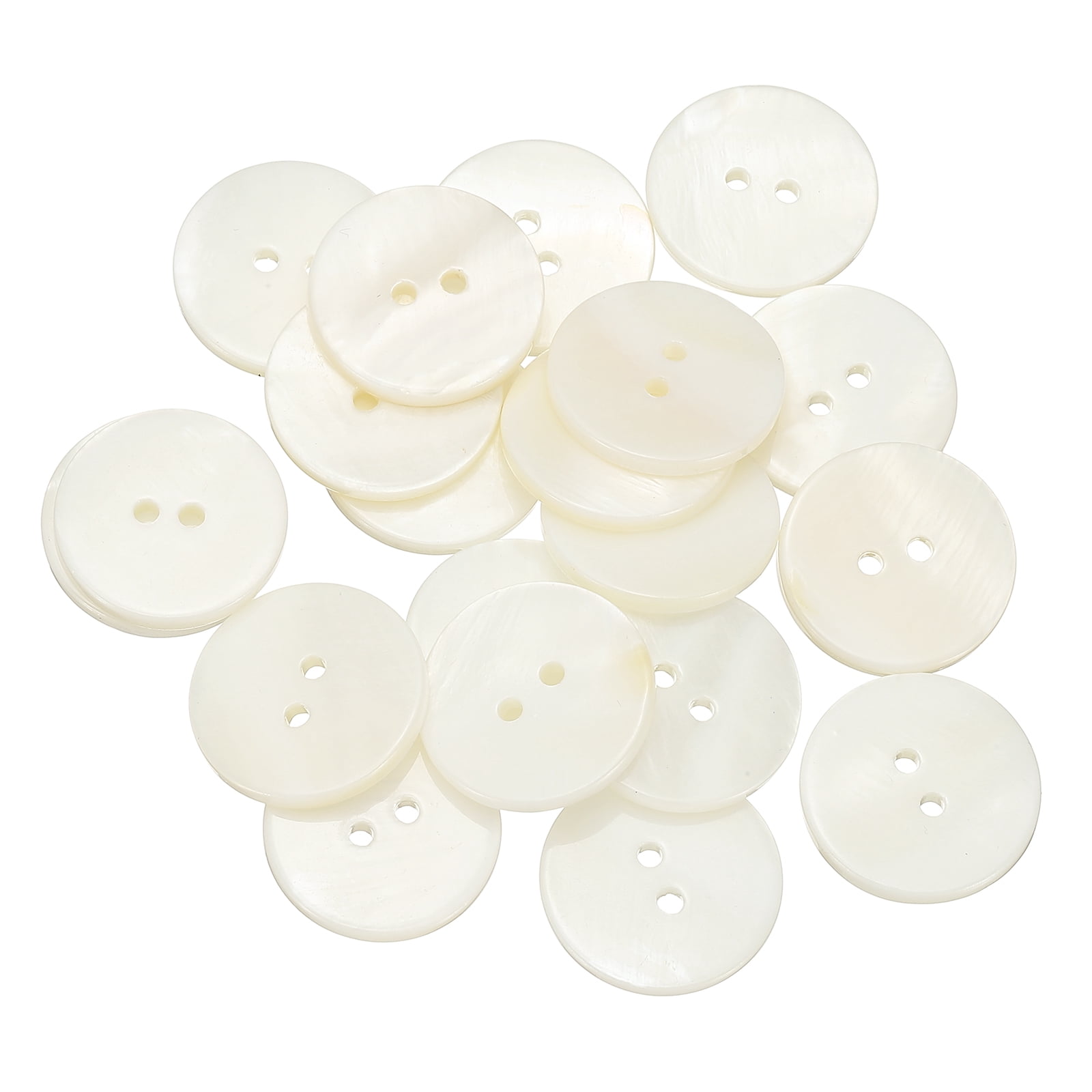 21Pack Natural Shell Button, 2 Hole 20mm Round Mother of Pearl Button ...