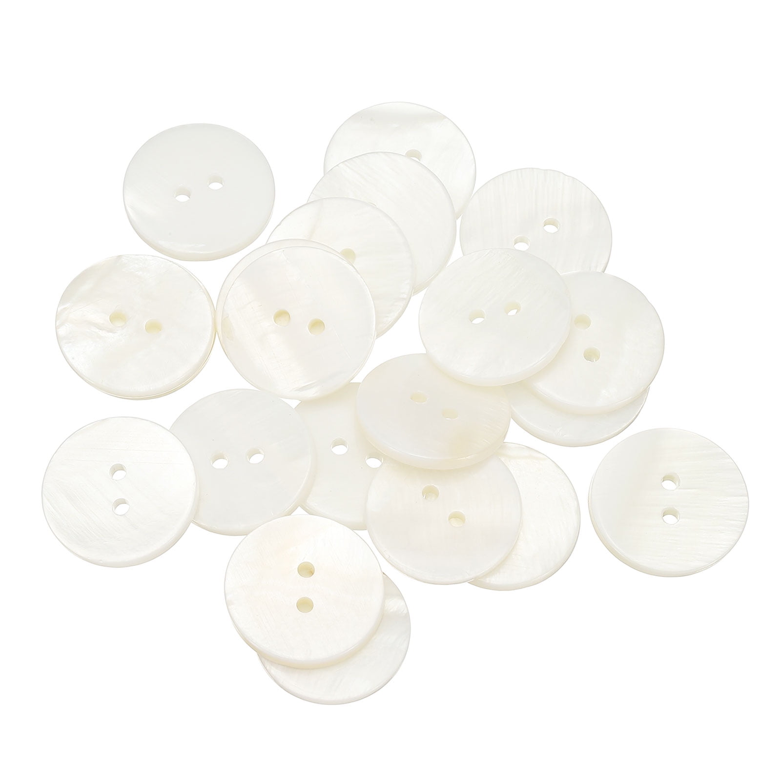 21Pack Natural Shell Button, 2 Hole 20mm Round Mother of Pearl Buttons ...