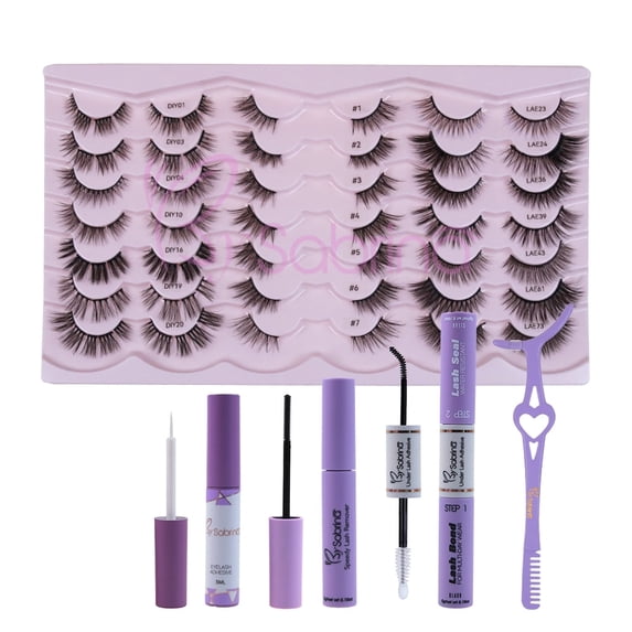 21Pairs Strip Lashes 21 Styles Mixed Natural Wispy Cat Eye Lash DIY Eyelashes Extension at Home for Most Eye Shapes