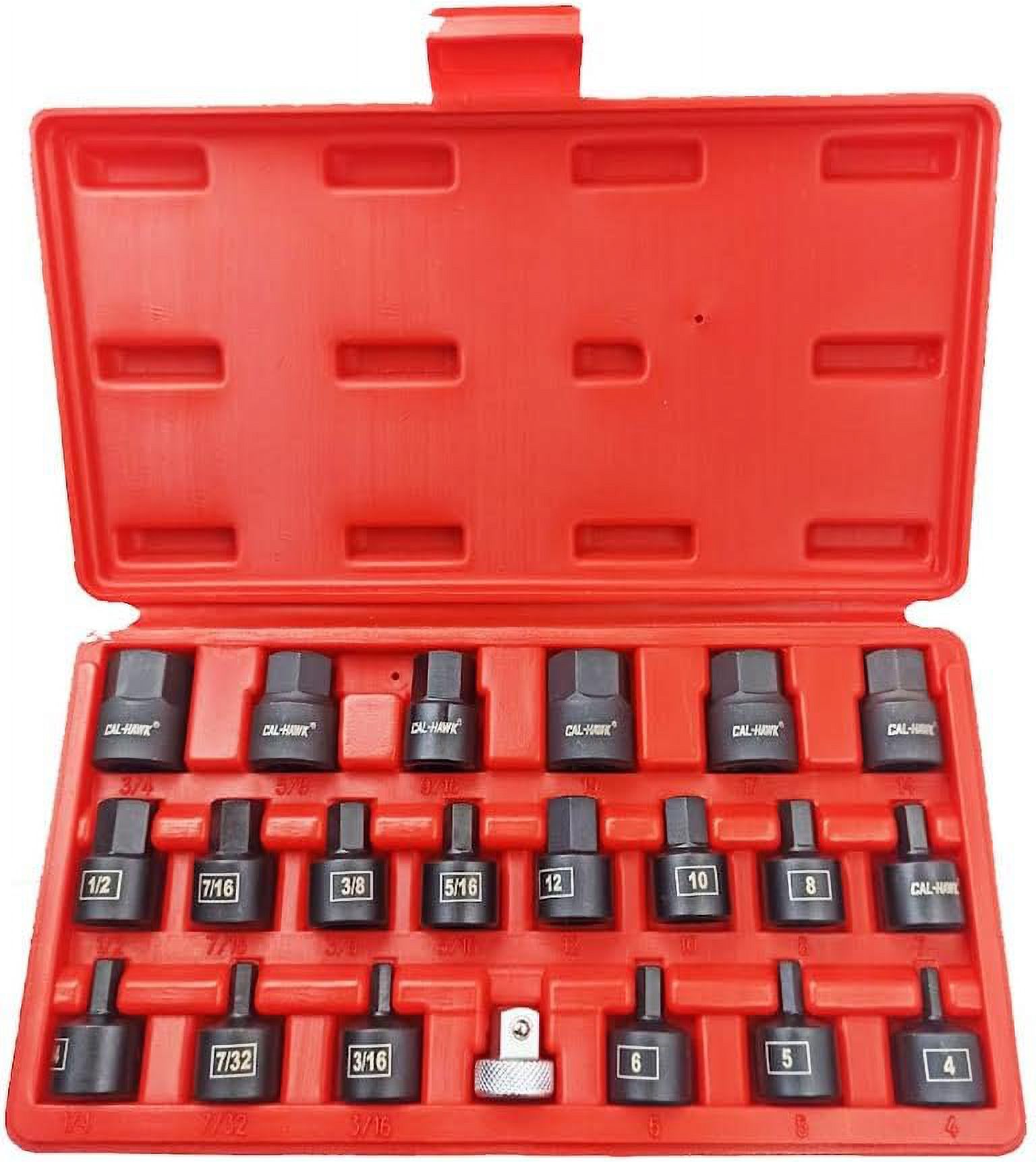 21Pc 3/8" Drive SAE And Metric Hex Low Profile Nano CRMo Impact Socket