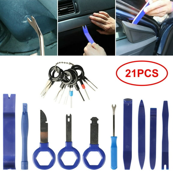 21Pcs Auto Trim Removal Tool Kit Car Panel Door Clip Fastener Pry Dashboard Set