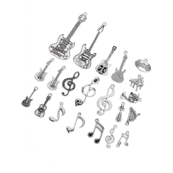 21Pcs Charms, Music Elements Musical Instrument Beads Pendants for Necklace Bracelet Jewelry Making