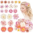 thumbnail image 1 of 21PCS Silk Flower Hair Clips Women Girls Aesthetic Boho Floral Hair Barrettes Handmade Rose Bride Barre Hair Accessories for Daily Wedding Birthday Festival, 1 of 7