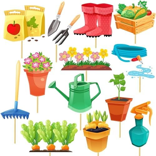 21Pcs Gardening Tool Centerpiece Sticks Garden Birthday Party Decorations Garden Tool Theme for Spring Birthday Party Baby Shower Supplies$$Electronics Accessories