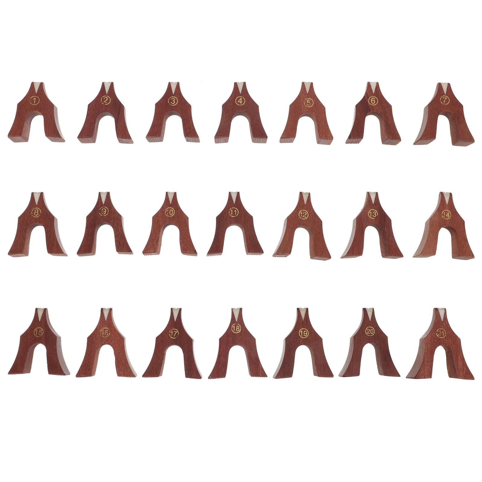 21Pcs Guzheng Bridges Wooden Guzheng Bridges Musical Instrument Parts (Brown)