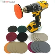 21Pcs Headlight Restoration kit for Electric Drill Based Car Lights DIY Polishing kit with Sanding Backing Pad, Mop, Drill Adapter, Sponge Buffer Pad