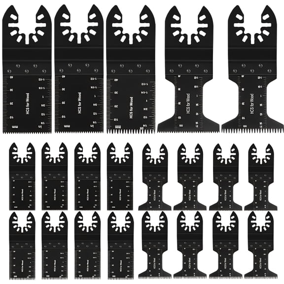 21Pcs Oscillating Saw Blades Multitool Oscillating Tool Blades for Wood Plastics, Quick Release Multi Tool Blades Kits, for Construction Workers, Woodworking Hobbyists