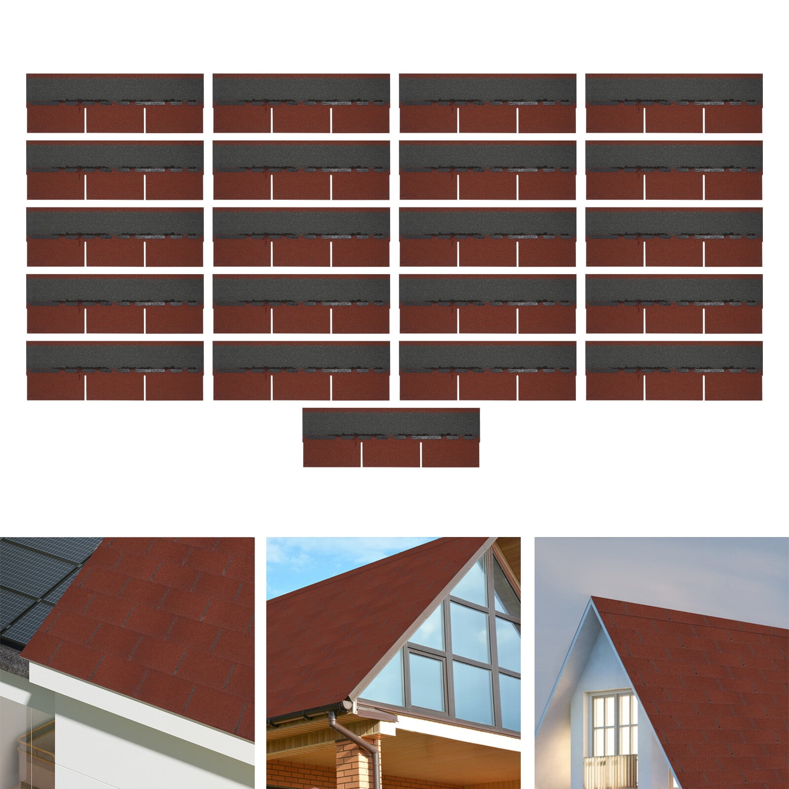 21Pcs Roofing Shingles Asphalt Shingles Roof Tile Asphalt Shingles 100*33.3cm