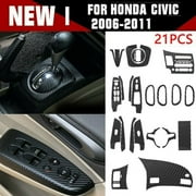 21Pcs/Set 3D Carbon Fiber Pattern Car Interior Decals Trim For Honda Civic 2006-2011 Auto Interior Accessories