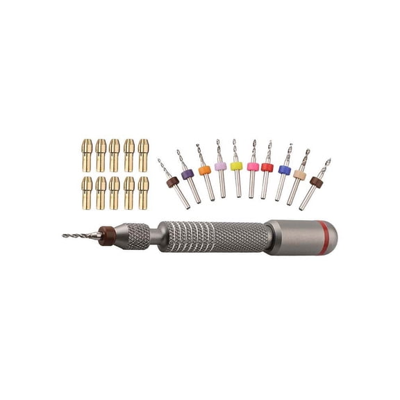21Pcs/Set Mini Hand Drill Bits Set Manual Pin Vise Woodworking For Model Resin Jewelry Hole Maker Puncher Craft Tools Fangkenuo