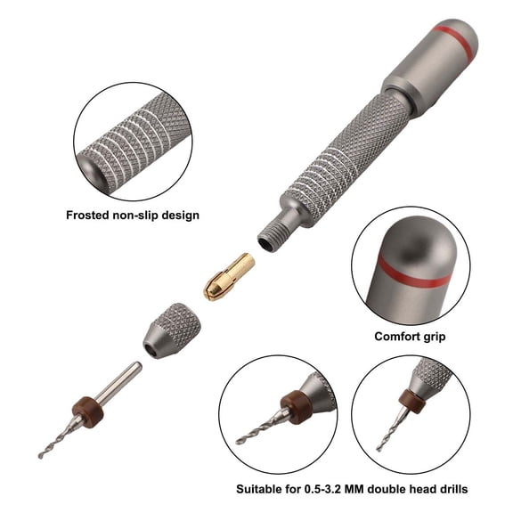 21Pcs/Set Mini Hand Drill Bits Set Manual Pin Vise Woodworking For Model Resin Jewelry Hole Maker Puncher Craft Tools Fangkenuo
