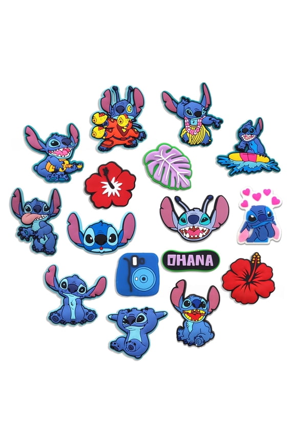 21Pcs Stitch Shoe Decoration Charms for Croc Clog Sandals Shoe Accessories Charms for Adults